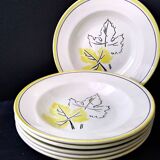 6 Badonviller FB earthenware soup plates