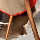 2 red moumoute chairs