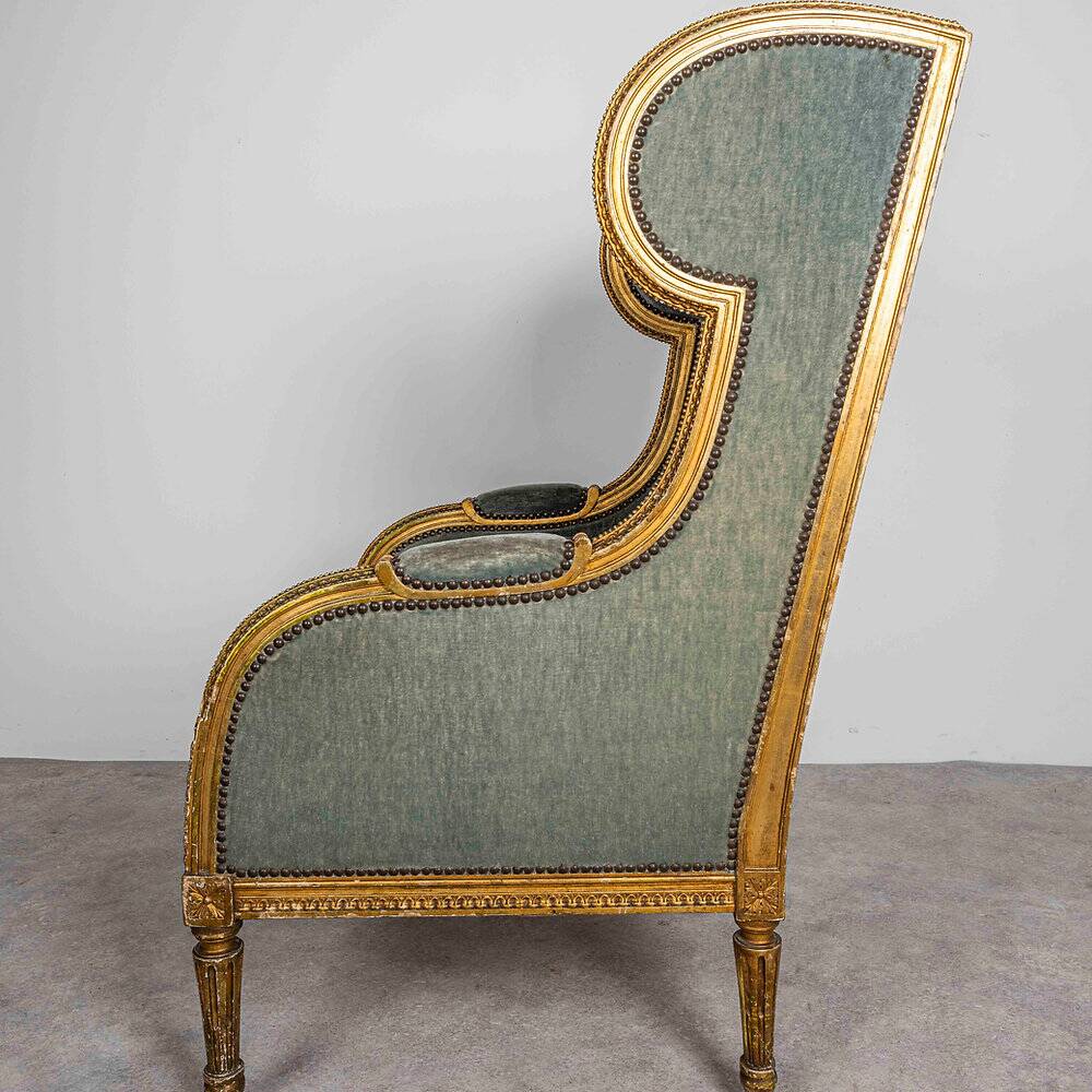 Magnificent Louis XVI wingback armchair.