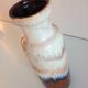 Beige and brown tube vase by Scheurich Ceramic, vintage 60s-70s