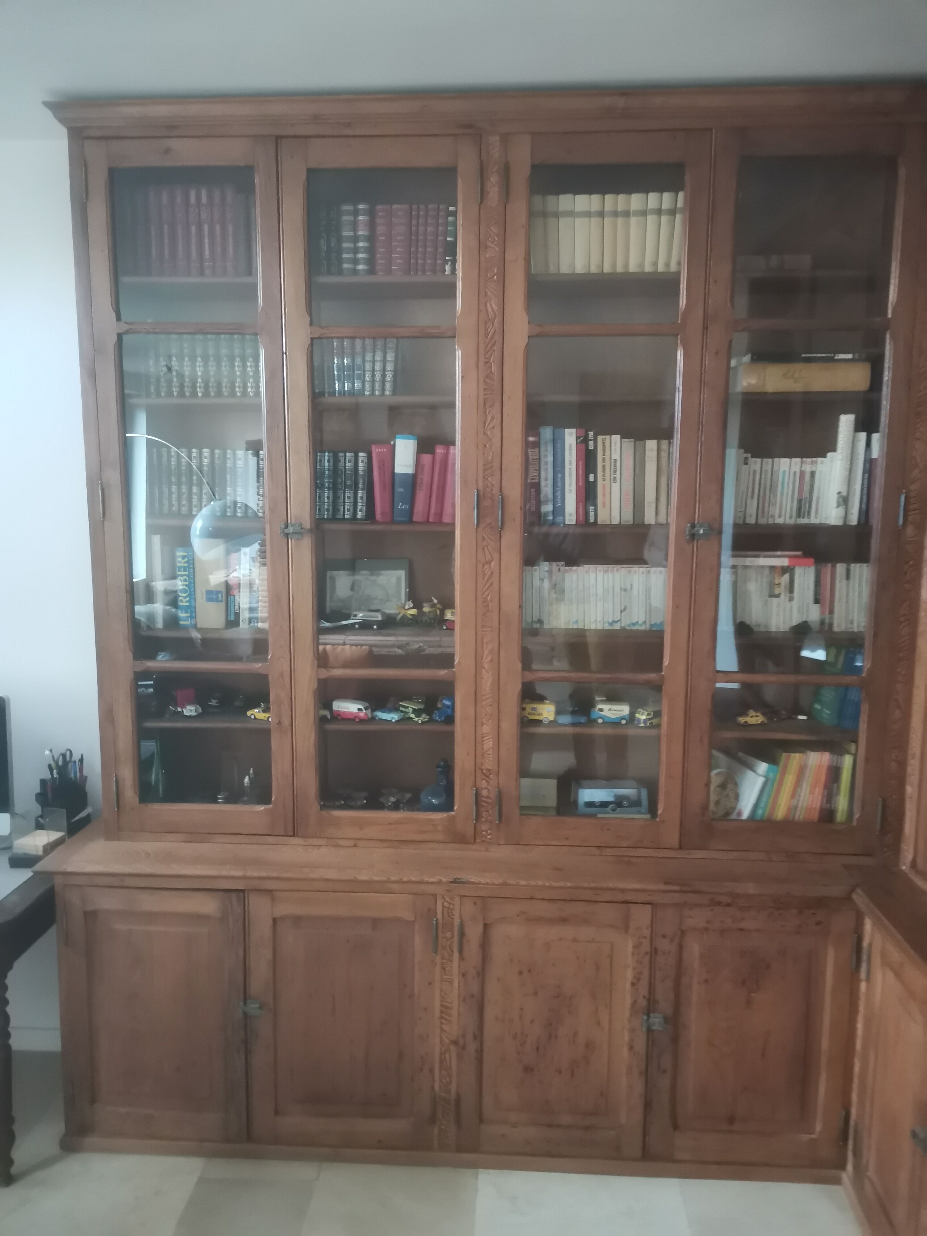 Old pharmacy furniture at an angle