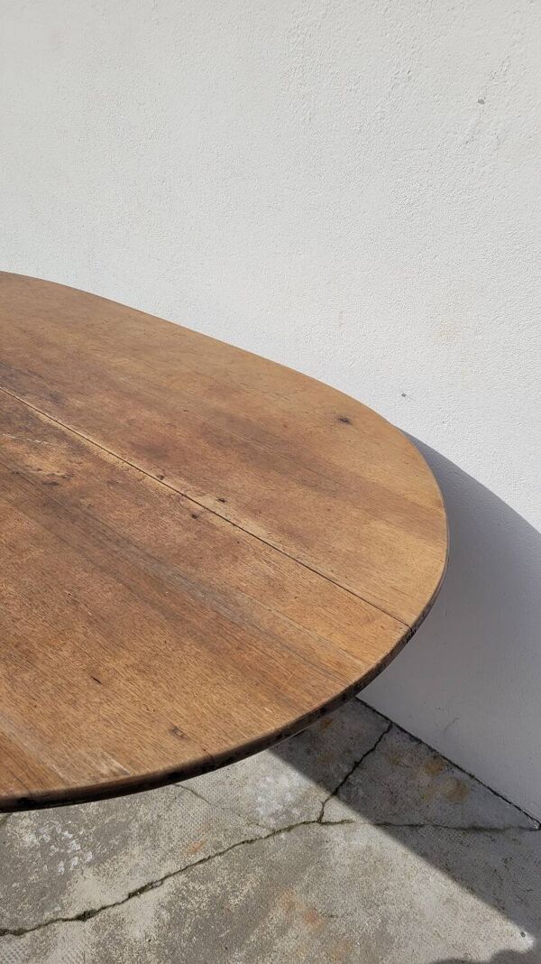 Table de Ferme Bourguignonne ovale en chêne massif 19ème