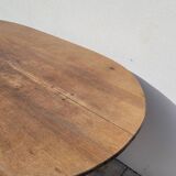 Oval Burgundy Farm Table in solid oak 19th