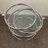Vintage chrome coffee table with swivel tops