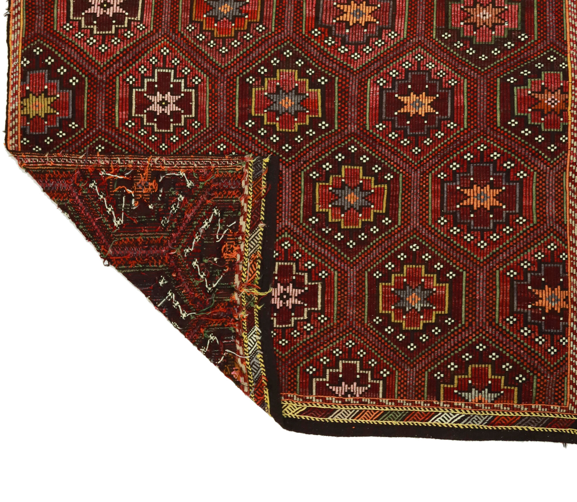 Anatolian handmade kilim rug 295 cm x 191 cm