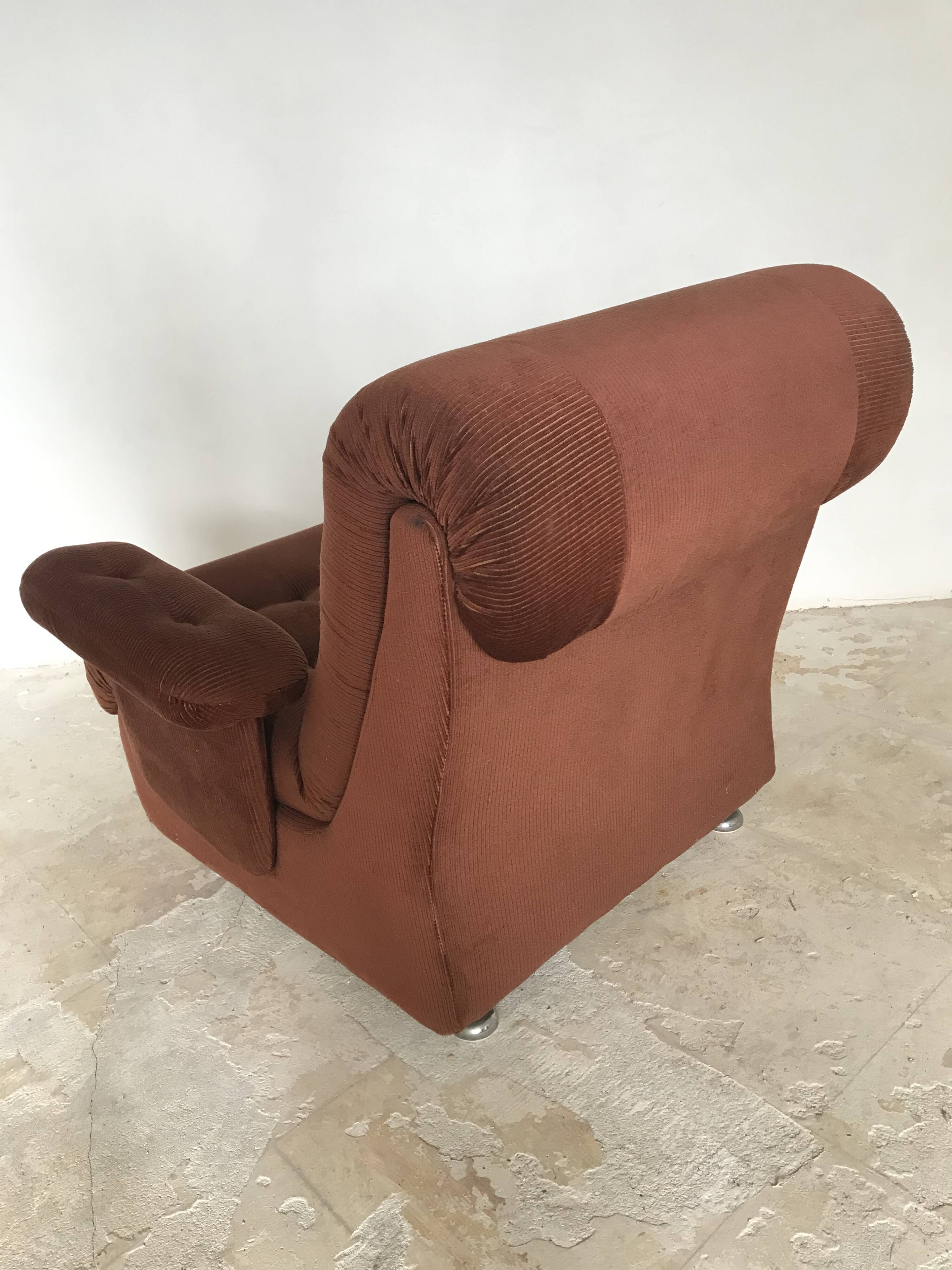 Vintage corduroy armchair 1970s