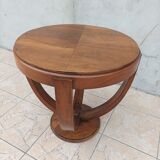 Art Deco pedestal table walnut side table