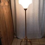 Lampadaire bronze laiton globe liseré givré