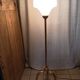 Globe brass bronze floor lamp with frosted edging