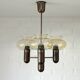 Vintage pendant light / mid-century rustic lamp / wooden hanging lamp 1970