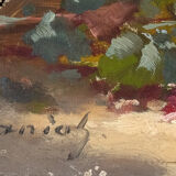 Peinture ancienne fleurs, tableau ancien fleur huile sur toile