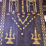 Berber heritage: ancient door decorated with camel bones