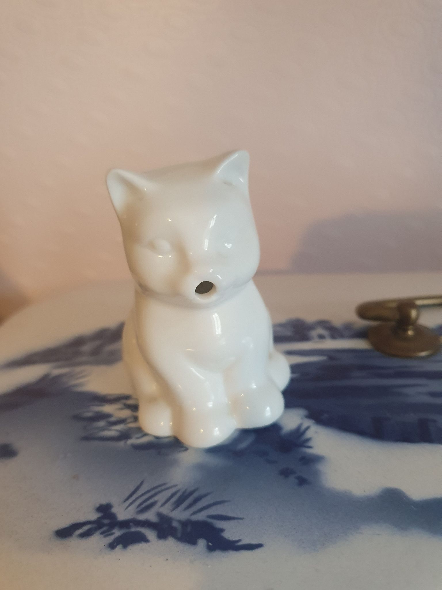 Small milk jug porcelain cream pot in the shape of a vintage cat