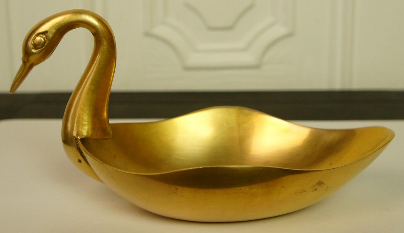 Brass swan catchall
