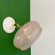 Vintage pink glass lampshade wall lamp