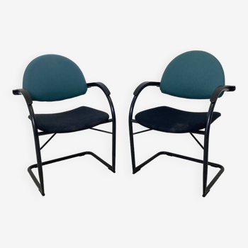 Pair of chairs model onda edition vitra design mario bellini