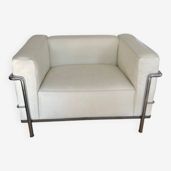 LC3 armchair Le Corbusier white leather Cassina excellent condition