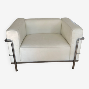 Fauteuil LC3 Le Corbusier cuir blanc Cassina excellent état