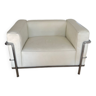 LC3 armchair Le Corbusier white leather Cassina excellent condition