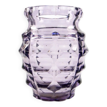 Vase Art Déco, cristal de manganèse, Pologne, années 1930