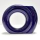 Geometrical Blue Glazed Vase by Pietro Arosio for Parravicini, Italy