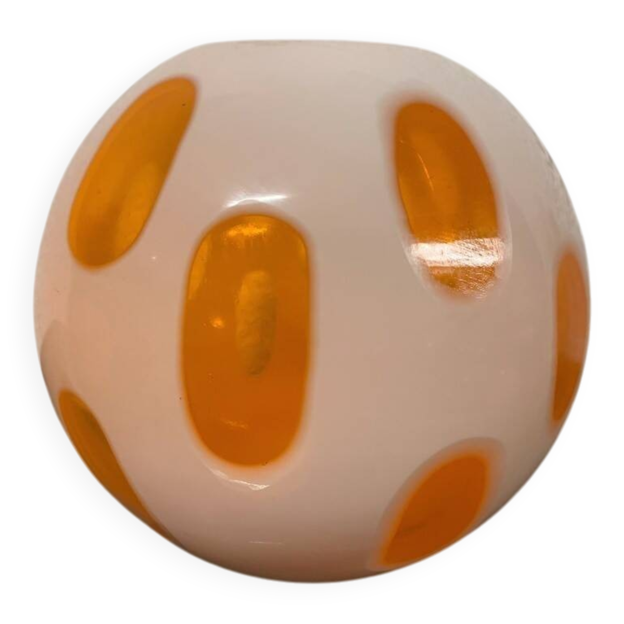 Two-tone opaline ball vase