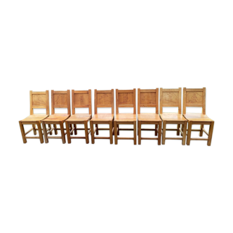 Set of 8 solid wood chairs