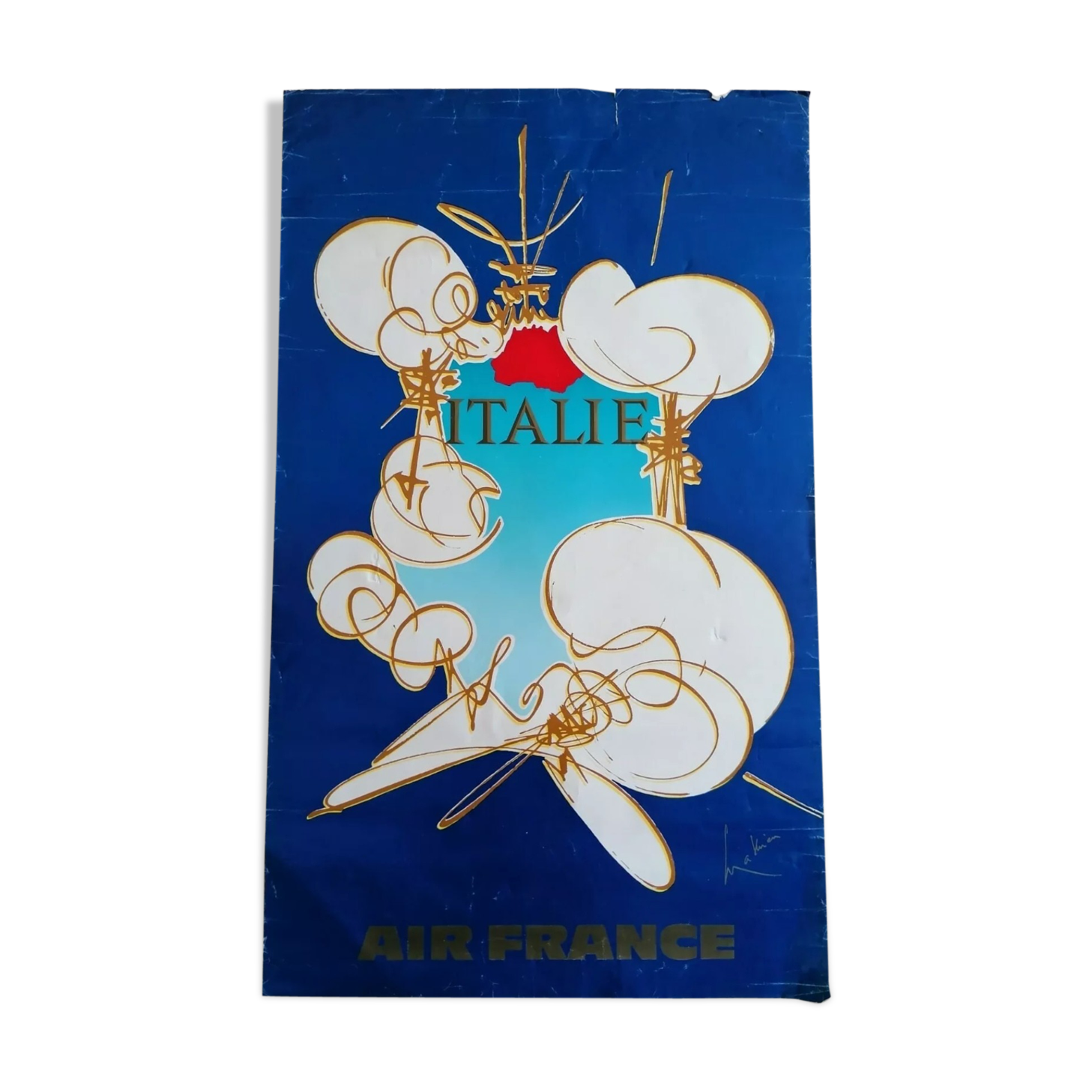Original poster Air France Italy by Georges Mathieu 60/70