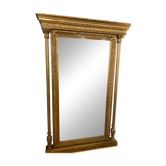 Miroir éclectique XIXe siècle, cadre en bois sculpté et doré