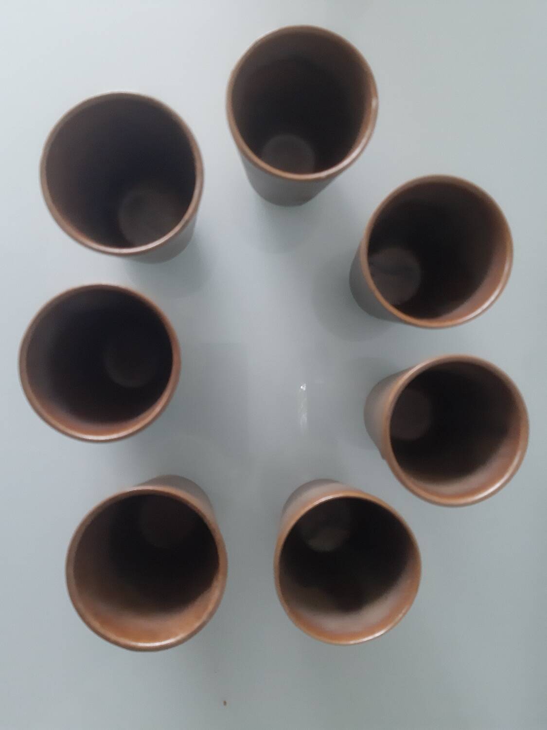 7 stoneware cups