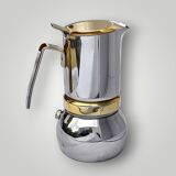 Antique Italian Stella coffee maker – size 2 – stainless steel and gold metal
