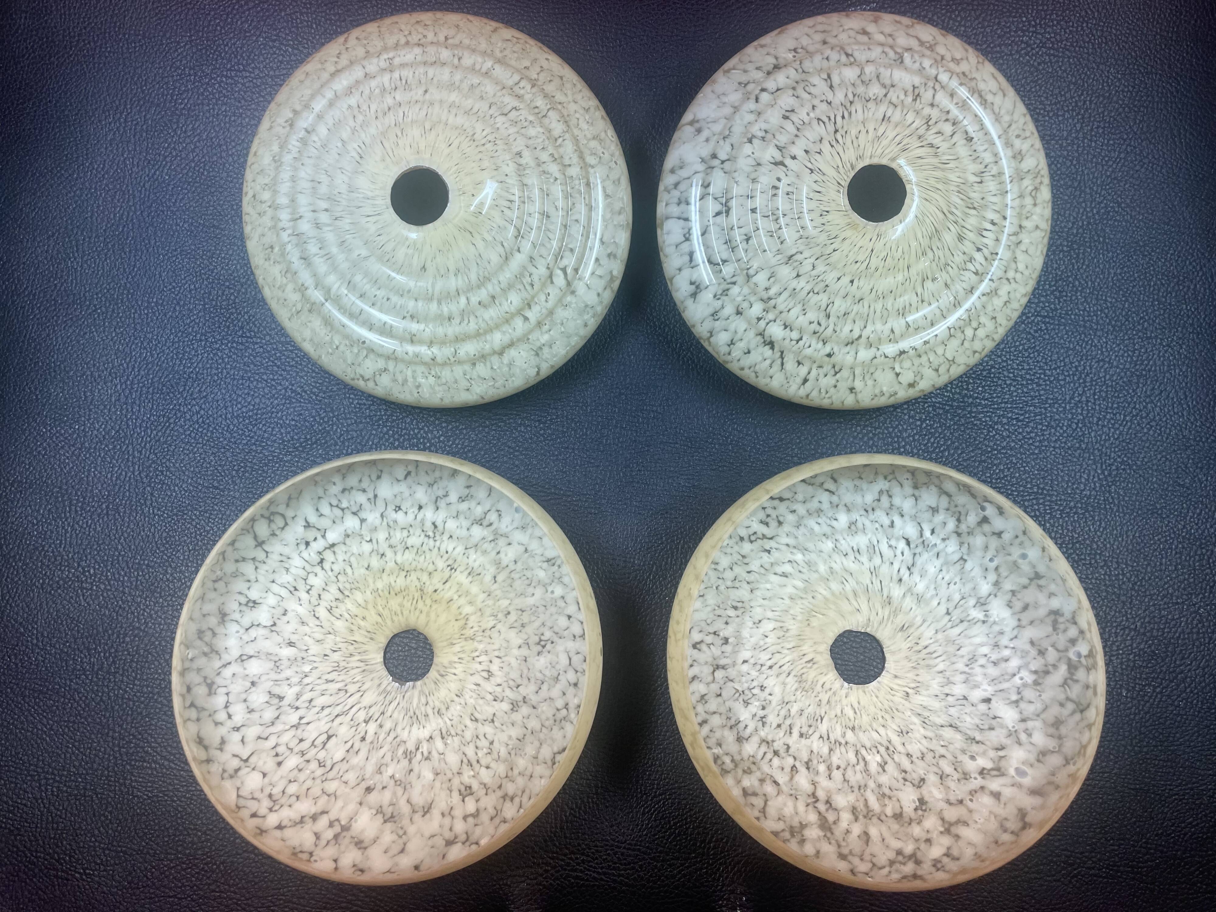 Ceiling light, old speckled glass lampshade, set of 4