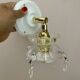 Vintage glass lampshade wall lamp with antique tassels