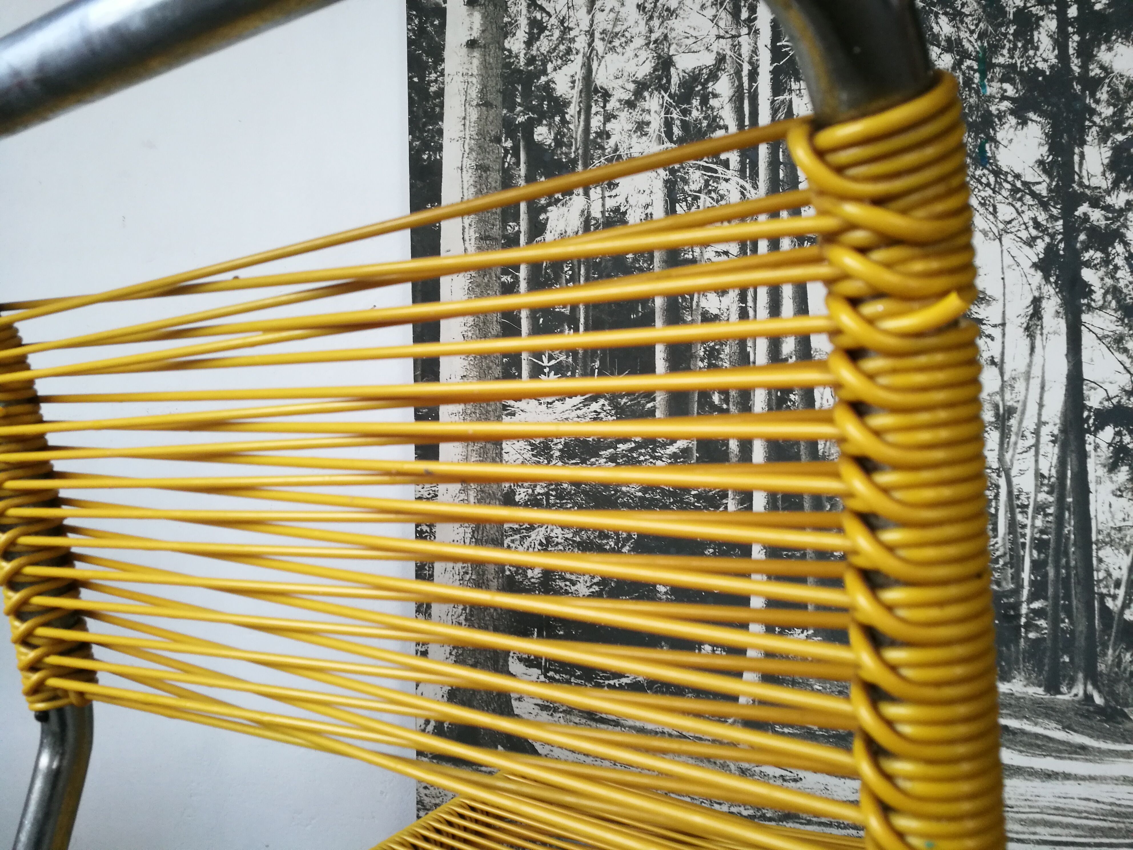 Set of 3 vintage scoubidou chairs