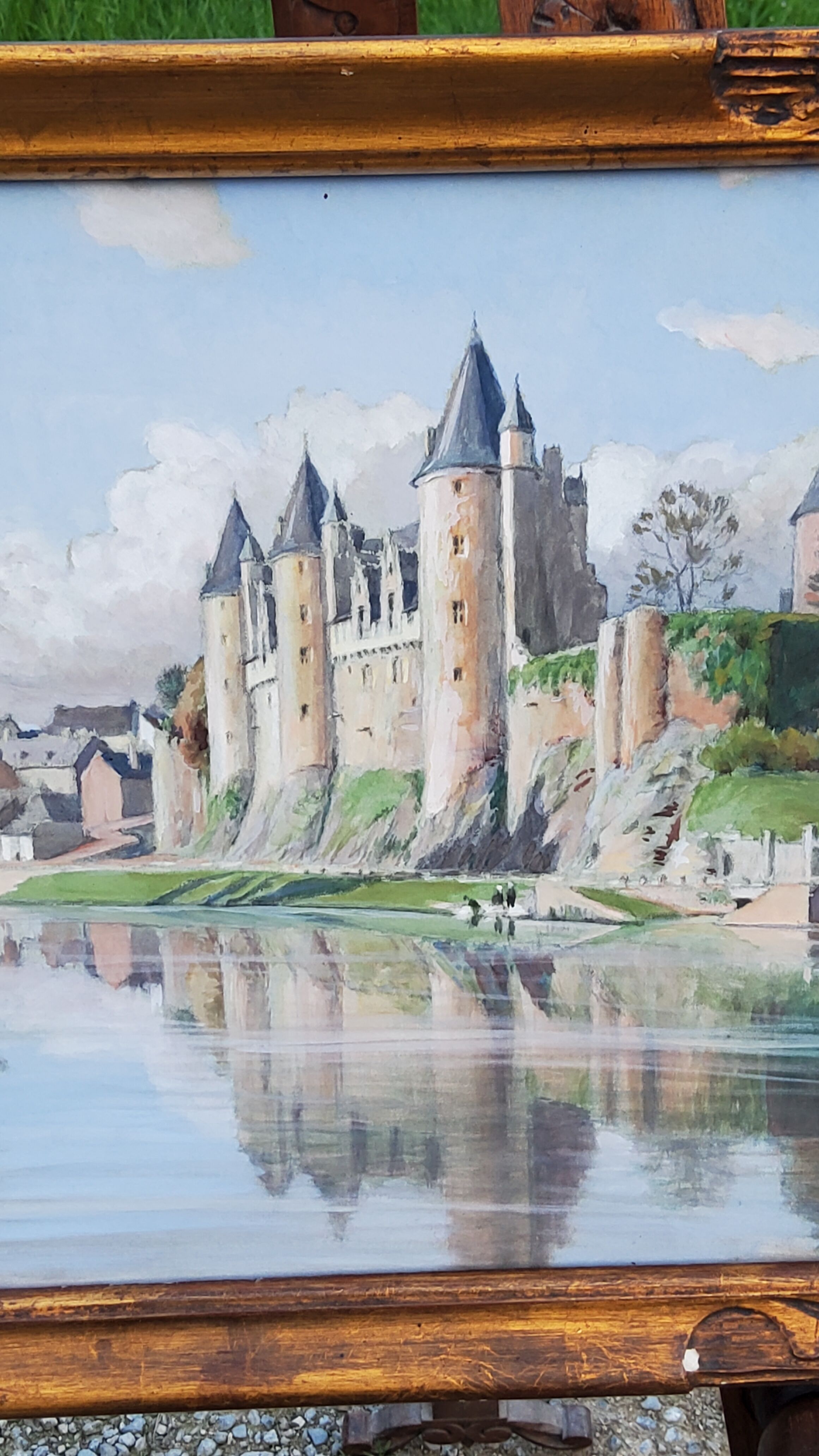 Watercolor Josselin Morbihan Brittany October 1933 CLAUDE MIRBEL