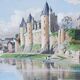 Watercolor Josselin Morbihan Brittany October 1933 CLAUDE MIRBEL