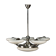 6-flamming art deco chrome-plated chandelier, 1930