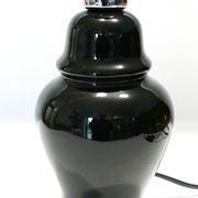 Elegant little vintage lamp base in black ceramic