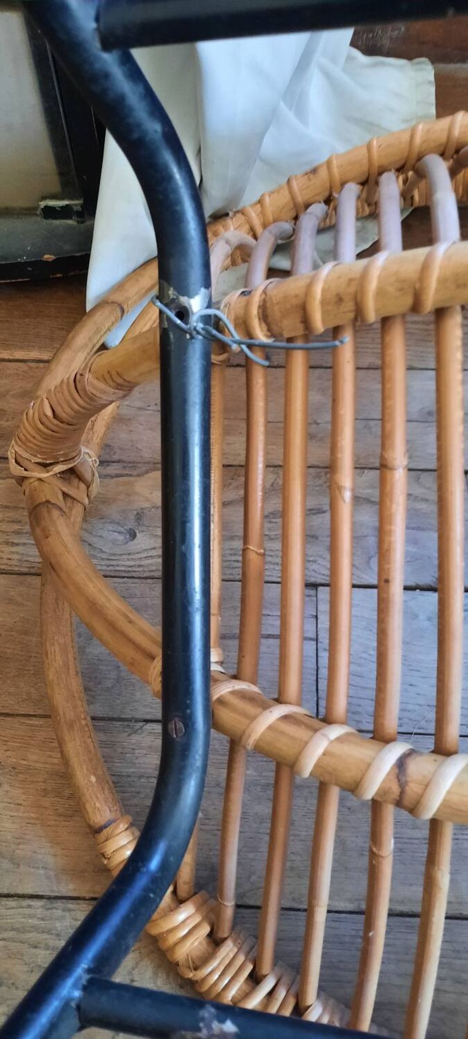 Pair of rattan armchairs