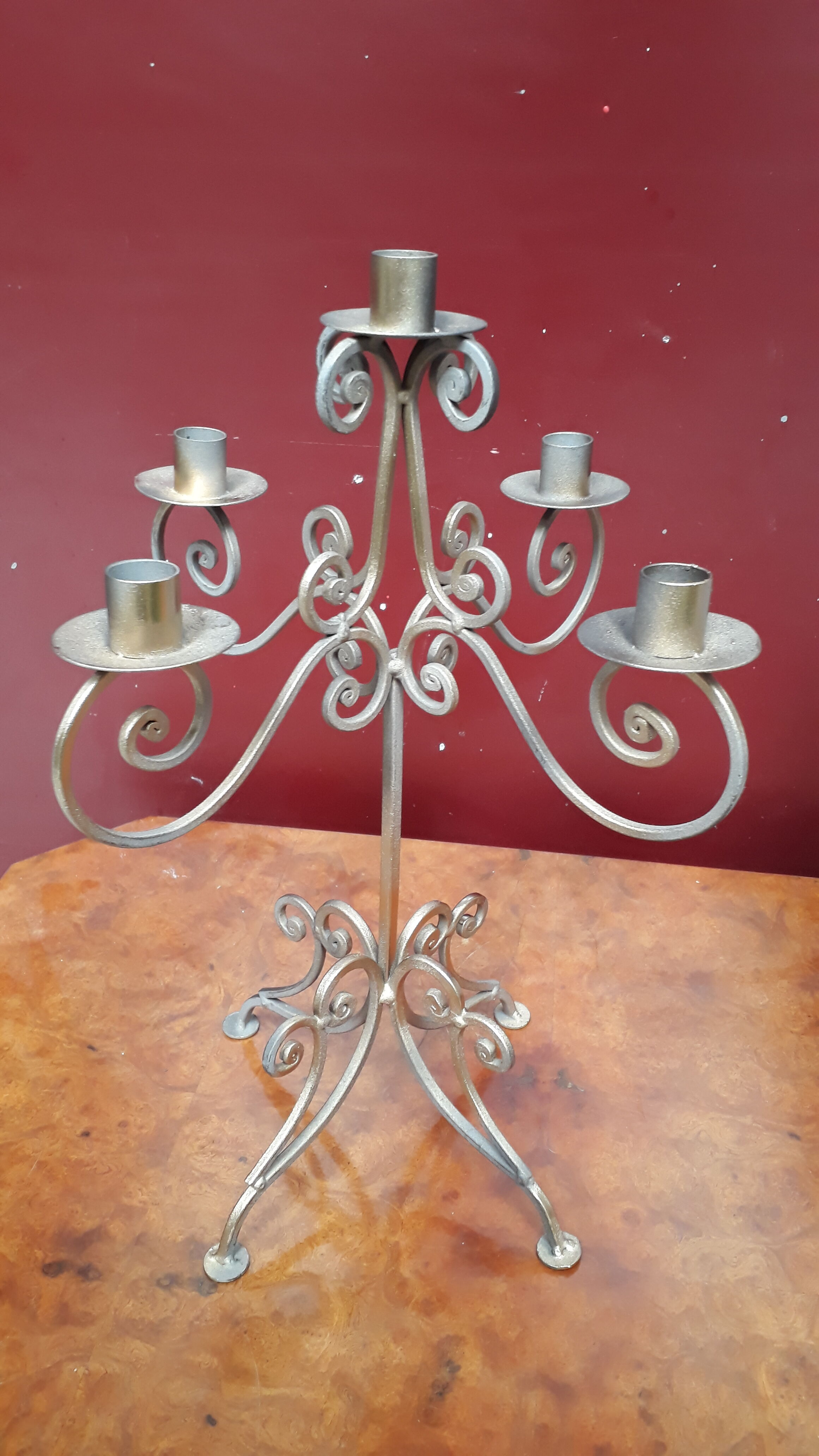 Chandelier 5 iron branches 1970
