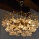 Lustre, 3 levels, crystal flowers, Italy 1970