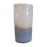 High oval vase in glass effect tie & dye natural gray beige