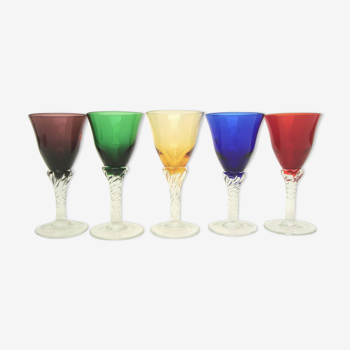 Set de 5 verres calices colorés