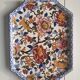 Top dish in earthenware of Gien decoration Peony