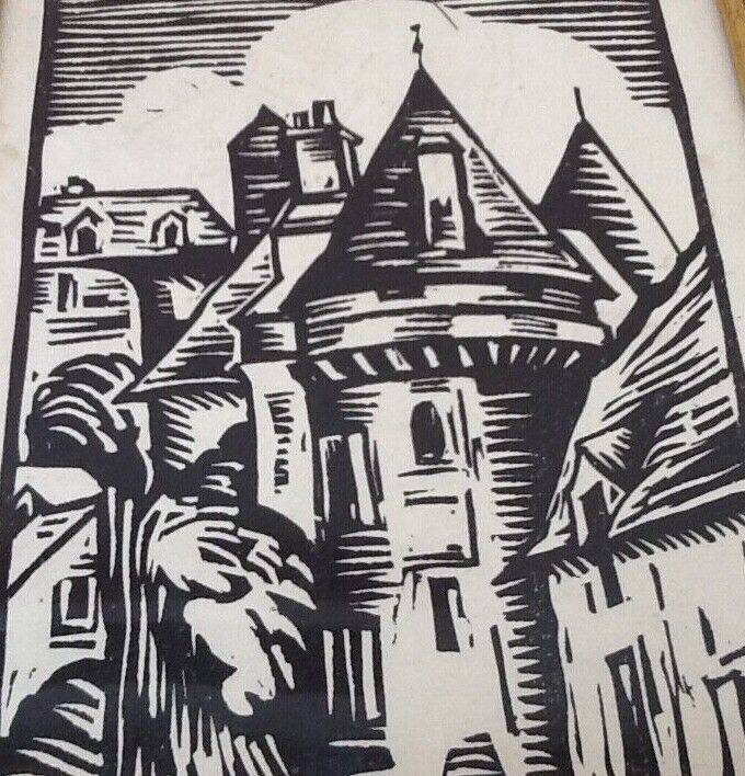 Golden wood frame Barbara Biss Original print