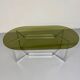 Vintage chrome and smoked glass table, 70s design, Paul Legeard DOM