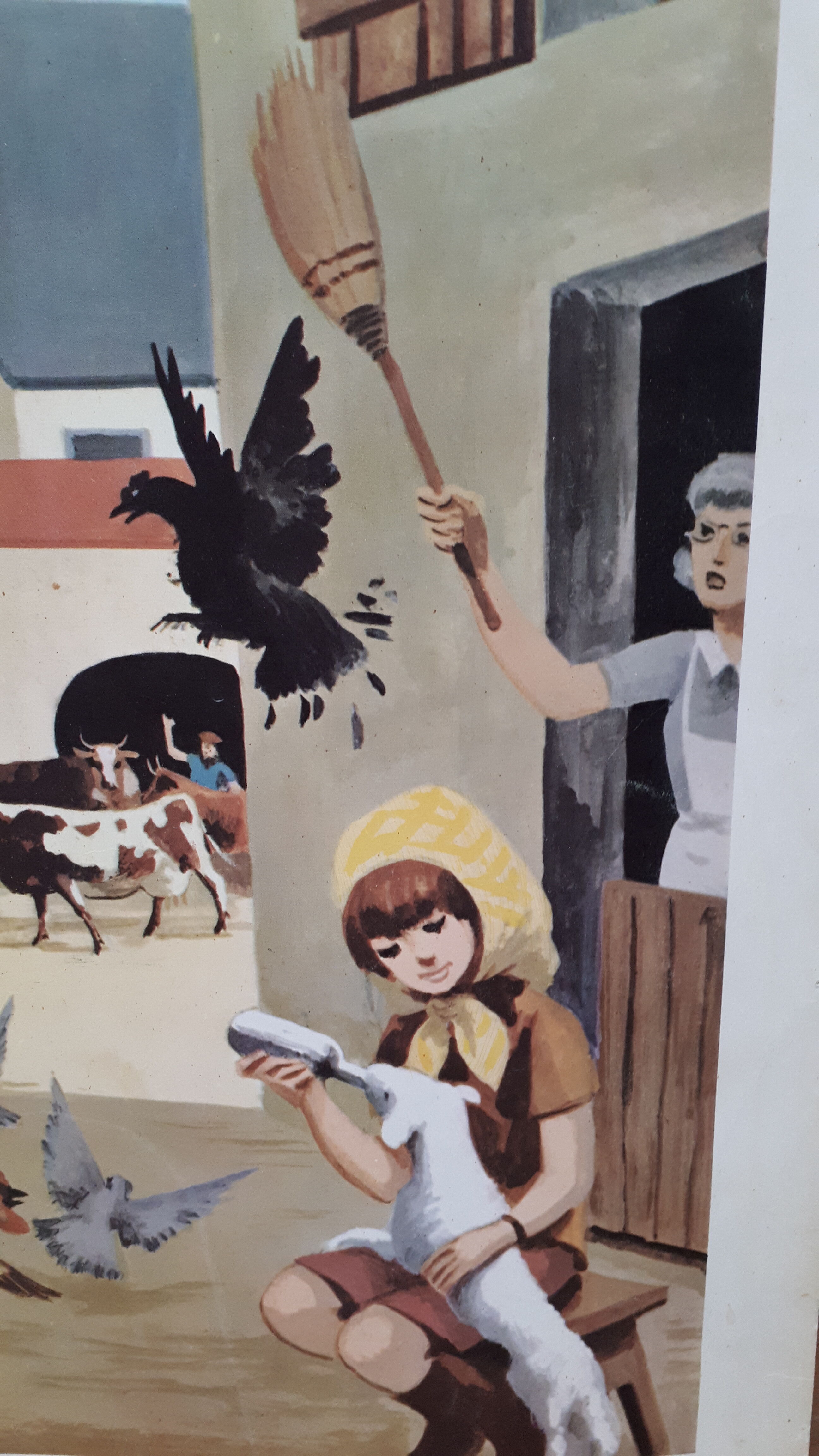 Map displays school lesson 'Village life' vintage 1967