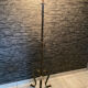 Brutalist floor lamp in twisted iron