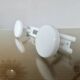 White lacquered metal coat rack with 2 hooks from the 70s
