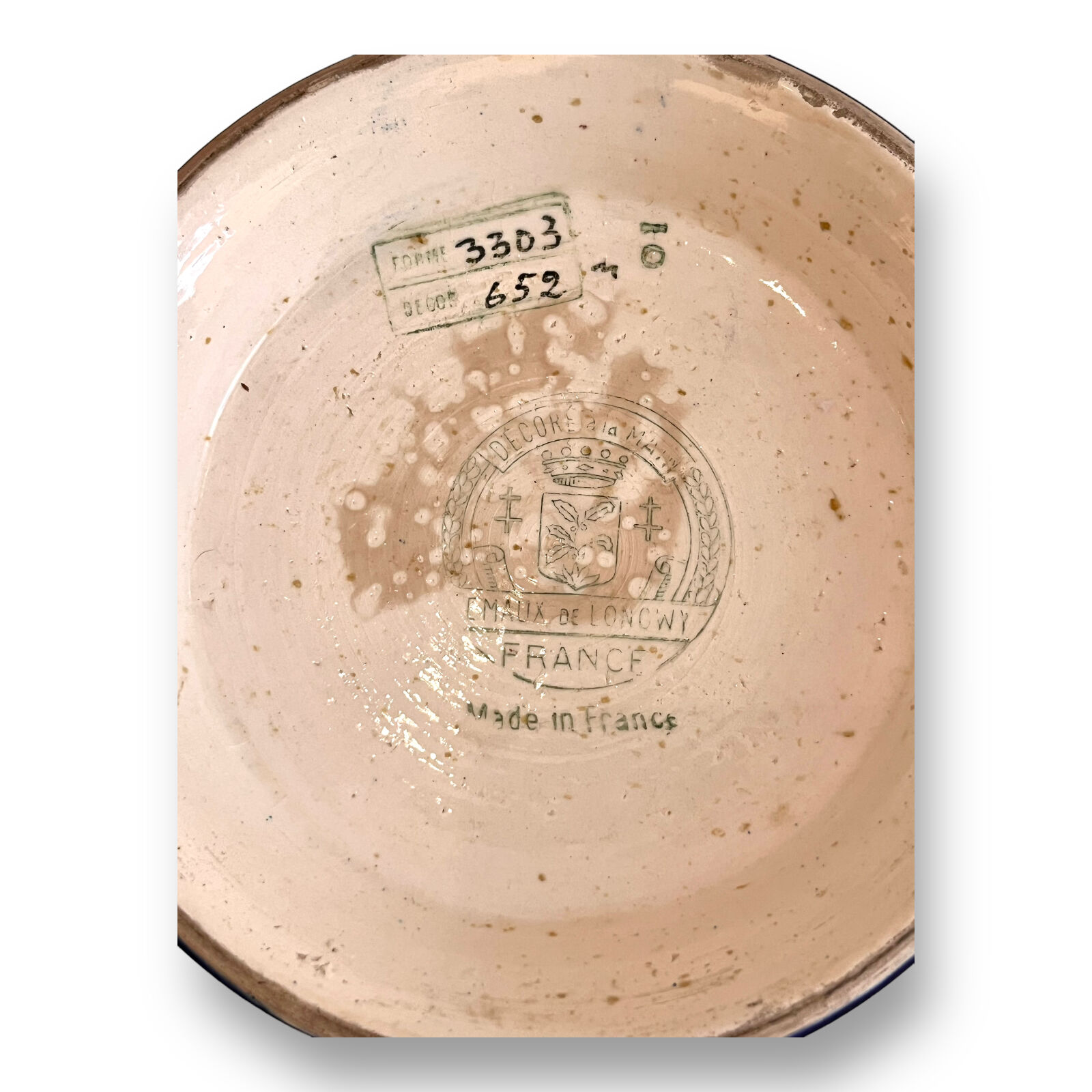 Flat enamels of longwy décor 652